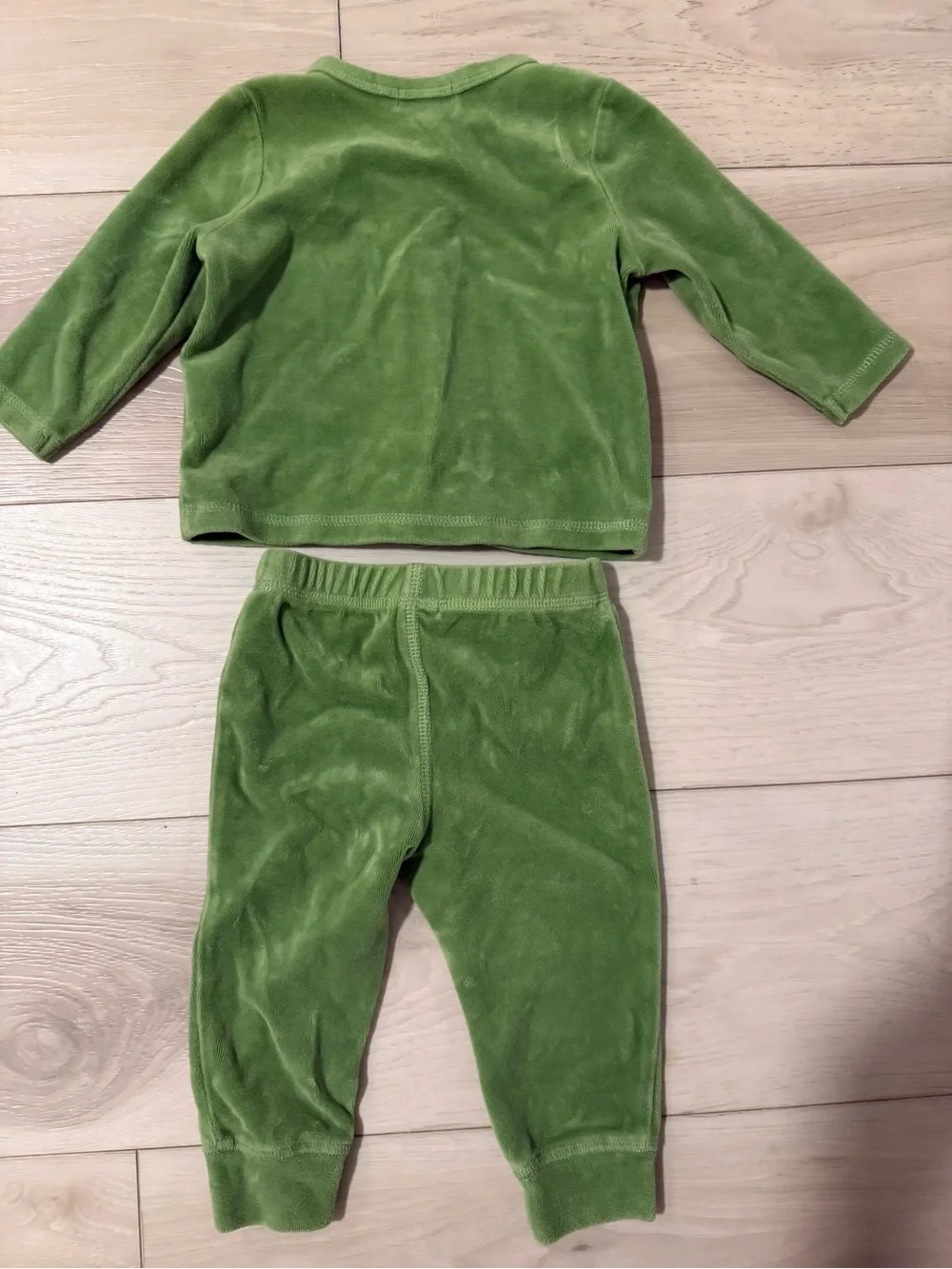 Maisonette - Green Baby Velour Button Down Set - SIZE 6-12 months